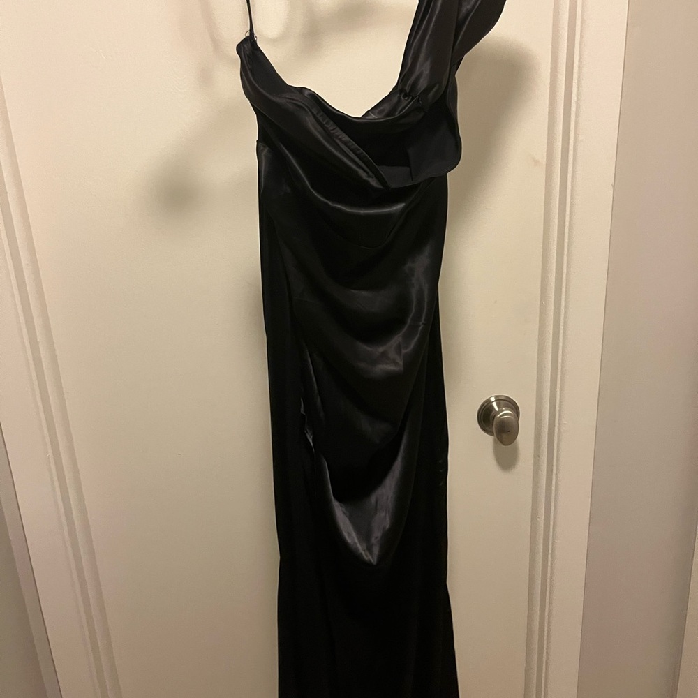 Elegant Black Satin Dress